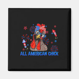 All American Chick Patriotisch USA-Flagge Huhn 4.  Magnet