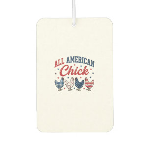 All American Chick Patriotisches Hühner-Shirt-Desi Autolufterfrischer