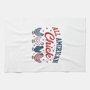 All American Chick Patriotisches Hühner-Shirt Desi Geschirrtuch