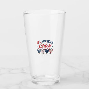 All American Chick Patriotisches Hühner-Shirt Desi Glas