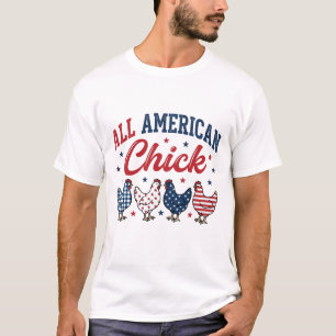 All American Chick Patriotisches Hühner-Shirt Desi T-Shirt