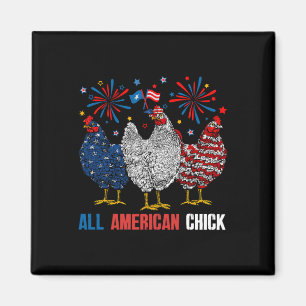 All American Chick Retro 4. Juli Patriotisch USA Magnet