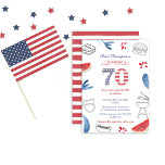 All-American Cookout Grill 70. Geburtstagsparty Einladung<br><div class="desc">Ein Rot-Weiß und Blau 70. Geburtstag Einladung Design für eine patriotische Familie und Freunde draußen kochen oder picknicken Party</div>