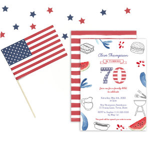 All-American Cookout Grill 70. Geburtstagsparty Einladung