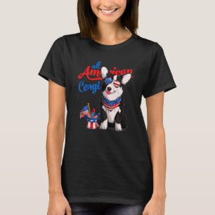 All American Corgi Usa Sunglasses 4th Of July Blac T-Shirt