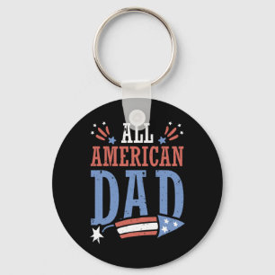 All American Dad 4. Juli Feuerwerk Unabhängigkeit Schlüsselanhänger