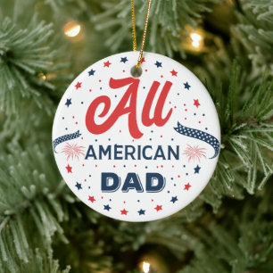 All American Dad-Abzeichen-Ornament Keramikornament