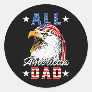 All American Dad Adler 4. Juli Vatertag Männer Runder Aufkleber