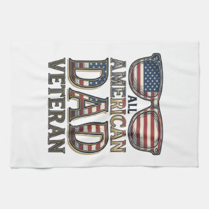 All American Dad Veteranen Patriotische Sonnenbril Geschirrtuch