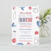All-American Dadchelor Party oder Daddy Baby Showe Einladung (Stehend Vorderseite)