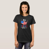 All American Daddy Fourth Of July Usa Map Us Flag T-Shirt (Vorne ganz)