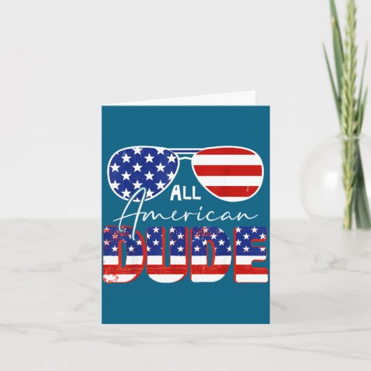 All American Dude 4. Juli Design Karte (Vorderseite)