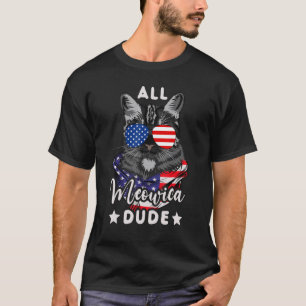 All American Dude 4th Of July Katze Sonnenbrille F T-Shirt