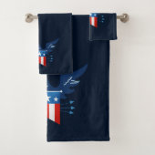 All American Eagle & Flag Patriotic Badhandtuch Set (Insitu)