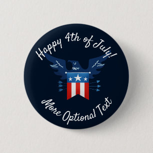 All American Eagle & Flag Patriotic Button