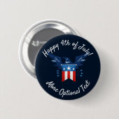 All American Eagle & Flag Patriotic Button (Vorne & Hinten)