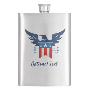 All American Eagle & Flag Patriotic Flachmann