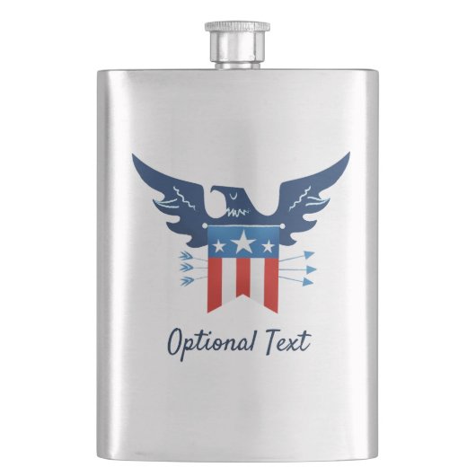 All American Eagle & Flag Patriotic Flachmann (Vorderseite)