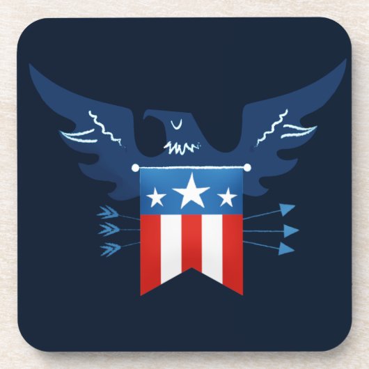 All American Eagle & Flag Patriotic Getränkeuntersetzer (Vorderseite)