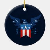 All American Eagle & Flag Patriotic Keramik Ornament (Hinten)