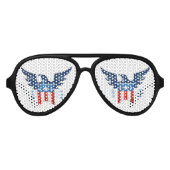All American Eagle & Flag Patriotic Partybrille (Vorderseite)