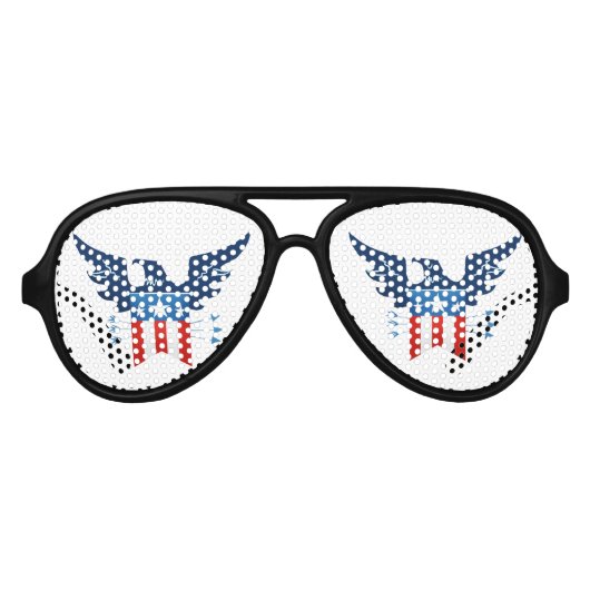 All American Eagle & Flag Patriotic Partybrille (Vorderseite)