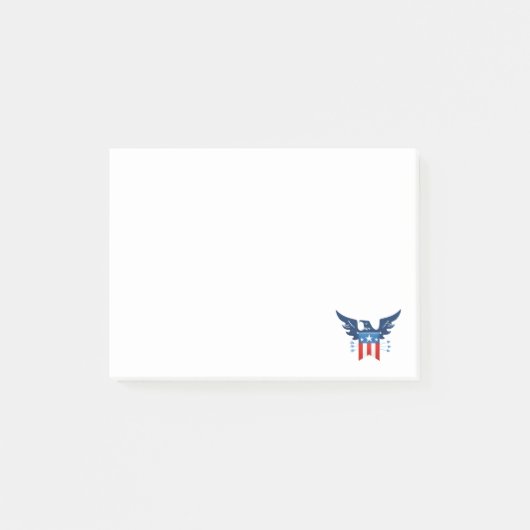 All American Eagle & Flag Patriotic Post-it Klebezettel (Vorderseite)