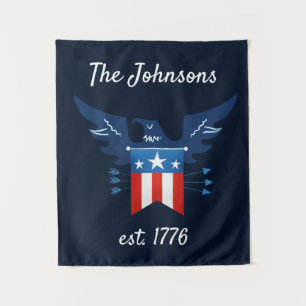 All American Eagle & Flag Patriotic Wandteppich