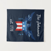 All American Eagle & Flag Patriotic Wandteppich (Vorderseite (Horizontal))