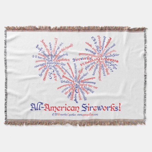 All-American Fireworks Throw Blanket Decke (Vorderseite)