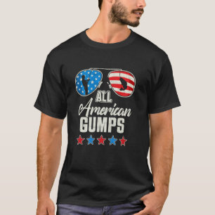 All American Fishing Gumps 4. Juli US-Flagge Sonne T-Shirt
