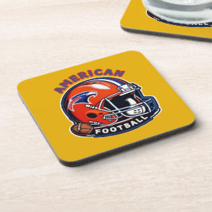 All-American Game Day Vibes - Vintager Helmstil Getränkeuntersetzer