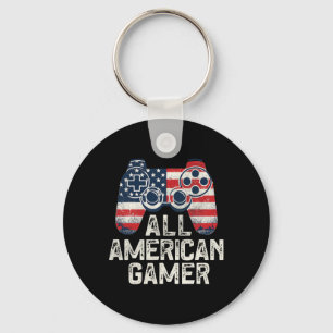 All American Gamer 4th July Video Game Gaming Schlüsselanhänger