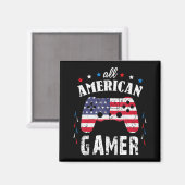 All American Gamer Patriotic Video Game 4. Juli Magnet (Vorderseite/Rückseite)