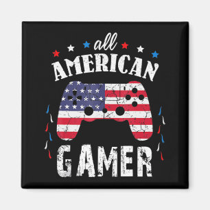 All American Gamer Patriotic Video Game 4. Juli Magnet