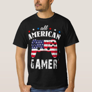All American Gamer Patriotic Video Game 4. Juli T-Shirt