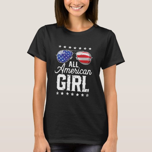 All American Girl 4. Juli Familienmatching T-Shirt (Vorderseite)