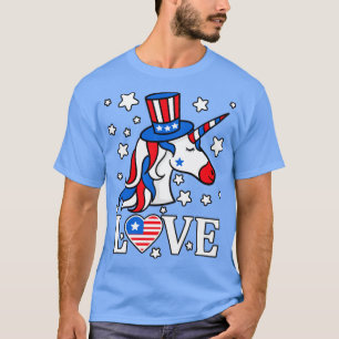 All American Girl 4. Juli Liebe Unicorn Geschenk T-Shirt