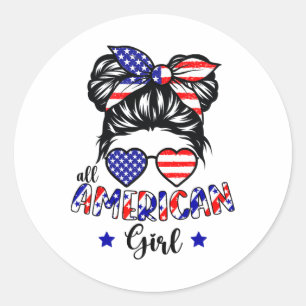 All American Girl 4. Juli patriotische Shirts für Runder Aufkleber