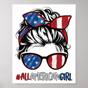 All American Girl 4. Juli Shirt USA Flag Patri Poster