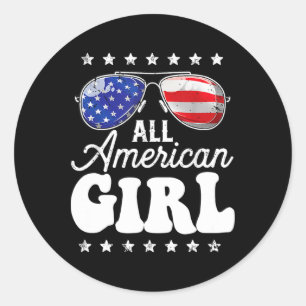 All American Girl 4. Juli Usa Boys Patriotic T Runder Aufkleber