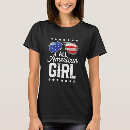 All American Girl 4th Of July Family Matching Sung T-Shirt (Vorderseite)
