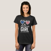All American Girl 4th Of July Girls Kids Sunglasse T-Shirt (Vorne ganz)