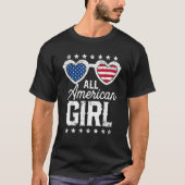 All American Girl 4th Of July Girls Kids Sunglasse T-Shirt (Vorderseite)