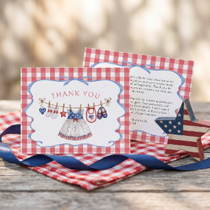 All American Girl Baby Shower Dankeskarte