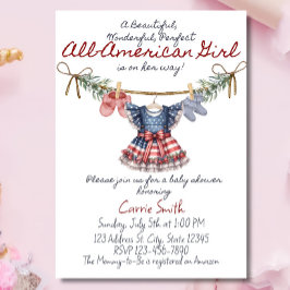 All American Girl Baby Shower Invitation Template Einladung