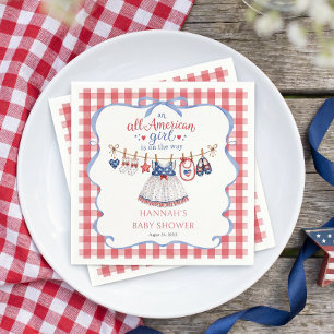 All American Girl Baby Shower Serviette