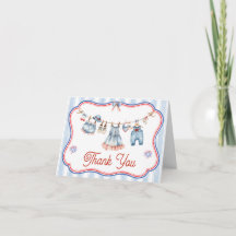All American Girl Baby Shower Thank You Card