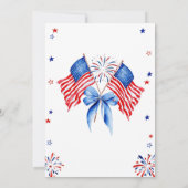 All American Girl Birthday Einladung 4. Juli (Rückseite)