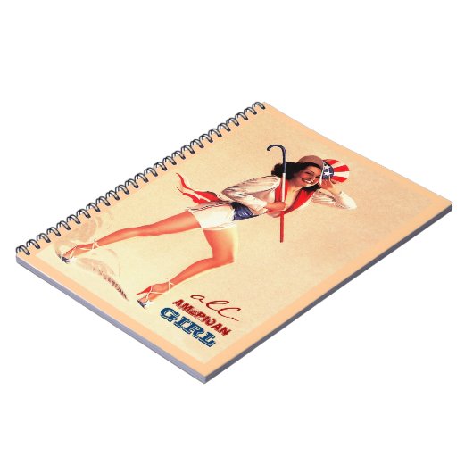 All-American Girl. Button-Up-Design Notizblock (Linke Seite)